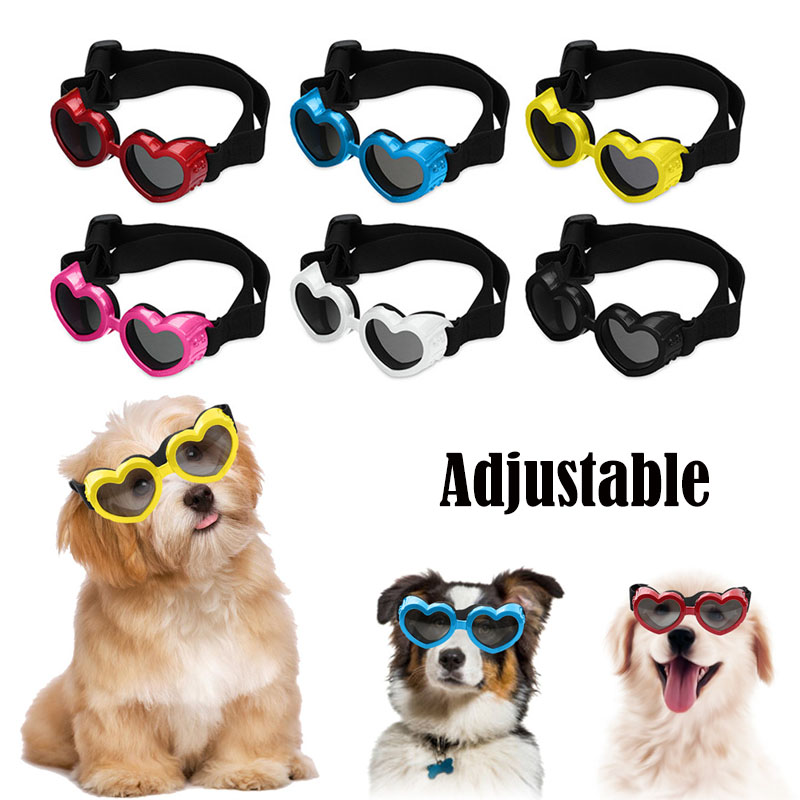 Sunglass Retainer Cord - แว่นกันแดดรูปหัวใจสำหรับสุนัขขนาดเล็ก 1 ชิ้น กันน้ำ ป้องกันรังสียูวี แว่นกันแดดสำหรับแมว