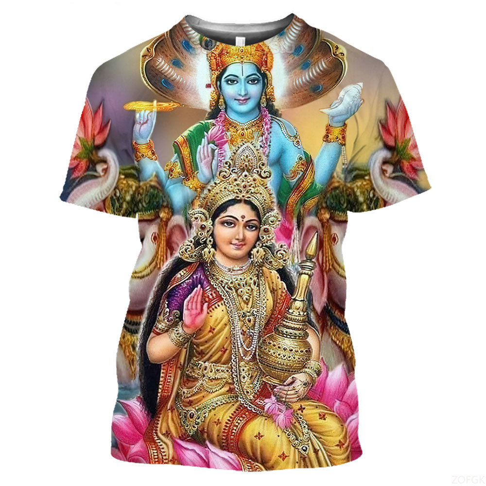 แฟชั่นฤดูร้อนอินเดีย Deities ก - Tee Graphic Print บทวิจารณ์และราคา