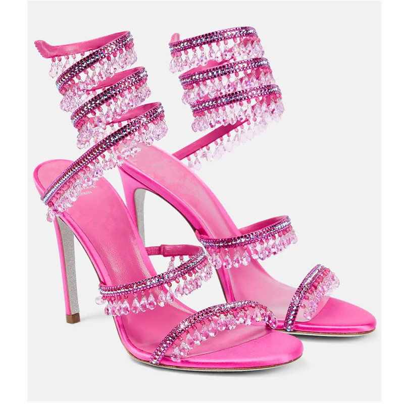 รองเท้าส้นสูงผู้หญิงประดับเพชร - Casual Sandal Leather บทวิจารณ์และราคา