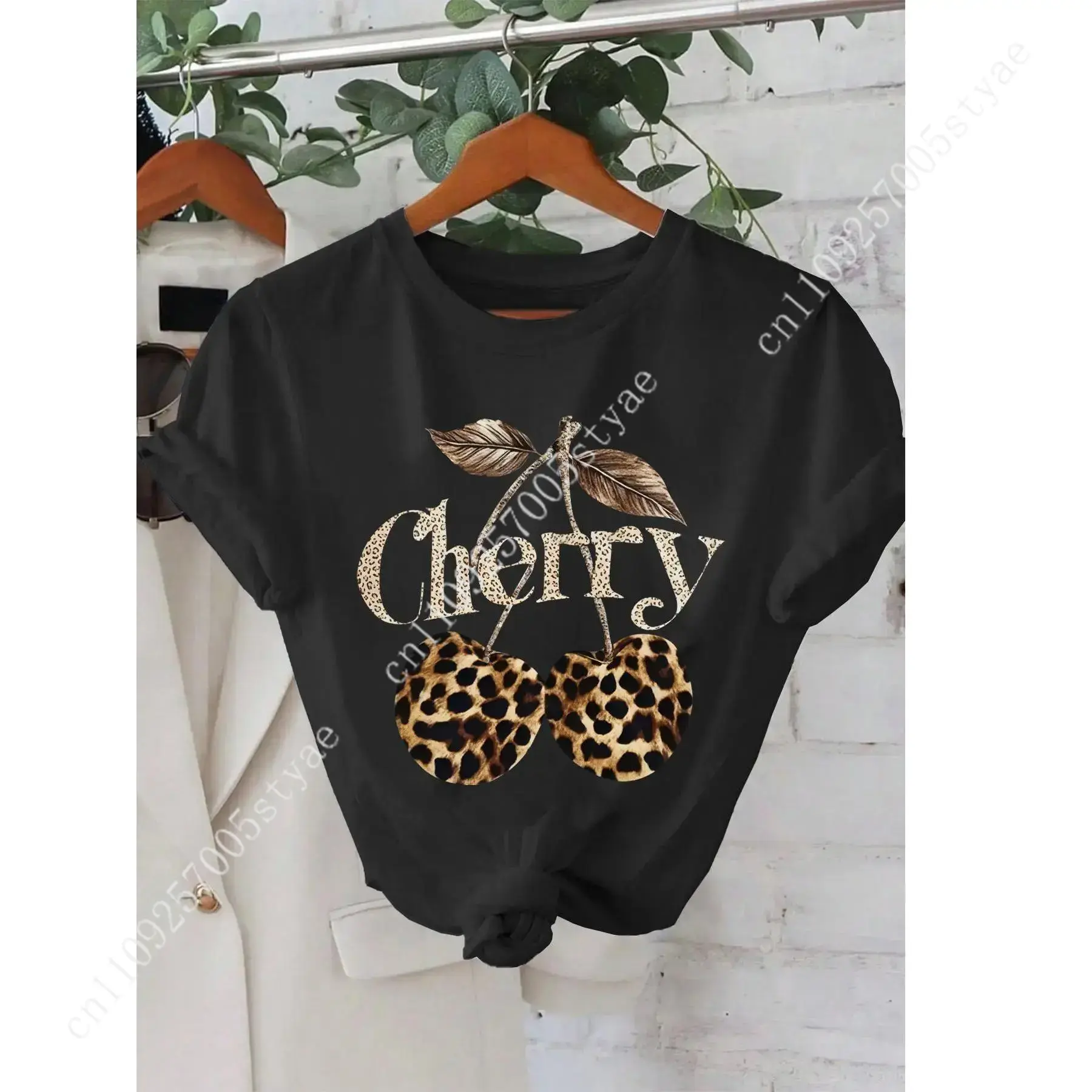 เสื้อยืดกราฟิกคอกลมลายเชอร์รี่ - Tee Graphic Print บทวิจารณ์และราคา